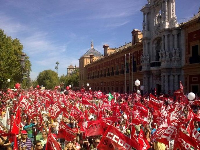 Momento de la manifestación de Sevilla