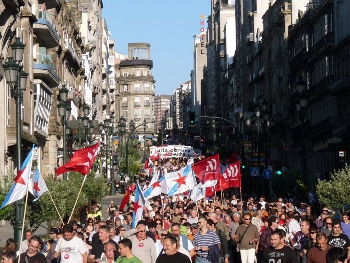 Manifestantes en Galicia