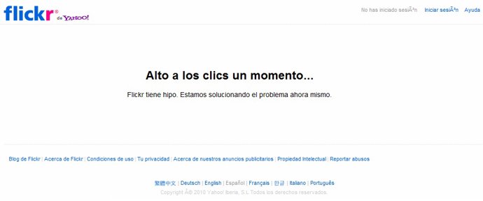 Flickr tiene hipo