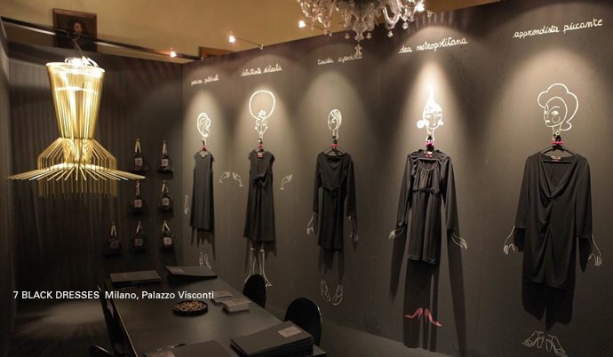 Exposición de los siete vestidos negros de Maliparmi.