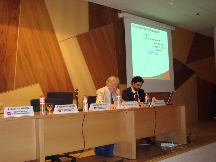 Stake (i) y Jorrín, durante la lección inaugural.