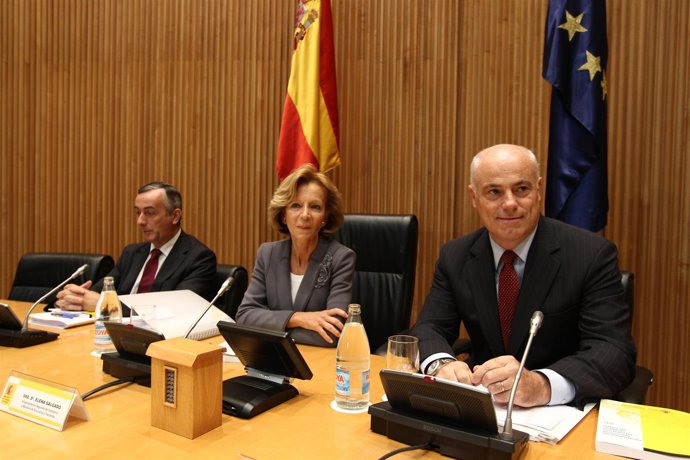 ministra de Economía, Elena Salgado, durante la presentación de los PGE