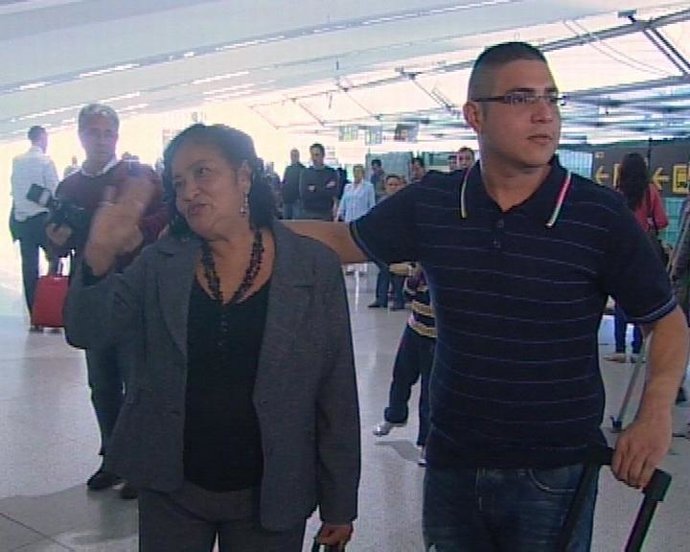 Macías con su madre