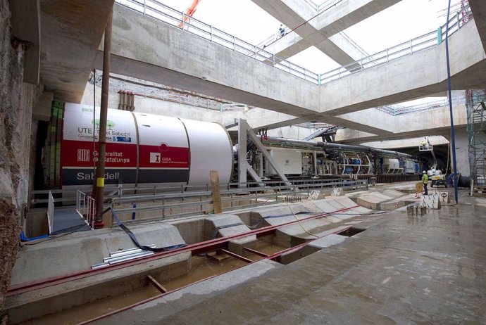 Tuneladora que perforará el primer túnel de Sabadell