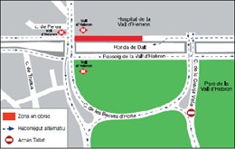 Mapa de la zona de la Ronda de Dalt que estará cortada