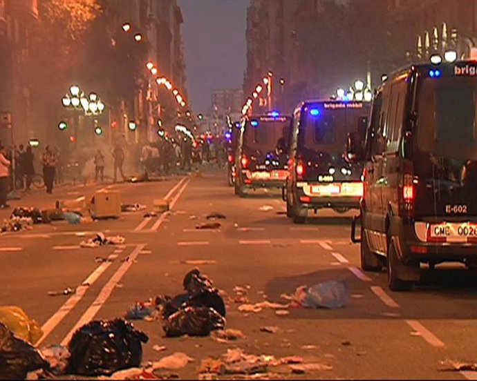 Disturbios en Barcelona durante el 29S