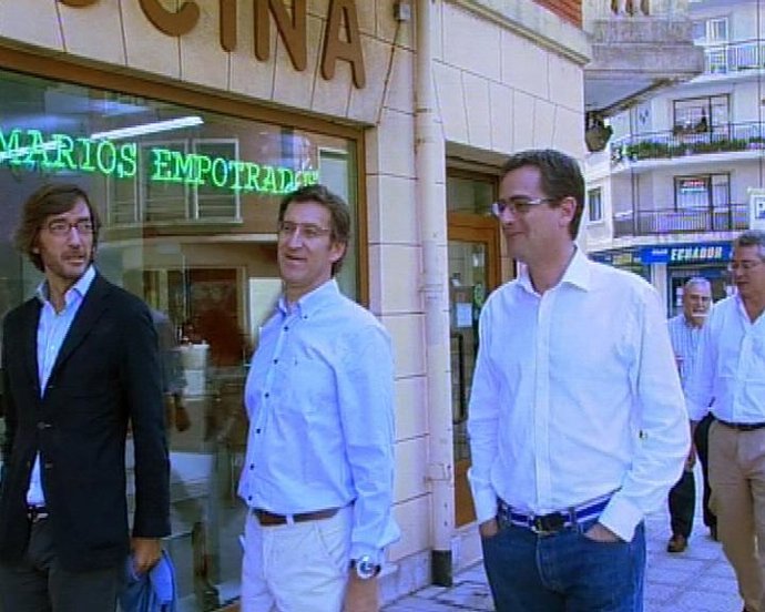 Iñaki Oyarzábal, Alberto Núñez Feijóo y Antonio Basagoiti.