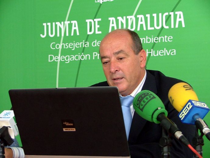 El delegado provincial de Medio Ambiente en Huelva, Juan Manuel López, en el act