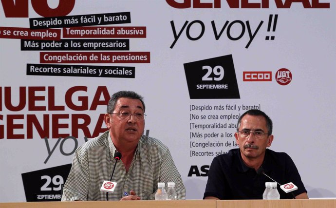 secretarios de Acción Sindical de CC.OO. y UGT, Ramón Górriz y Toni Ferrer, 