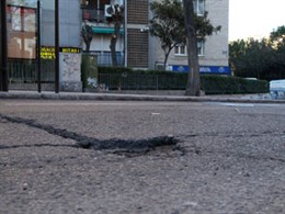 Bache en una calle de Aluche
