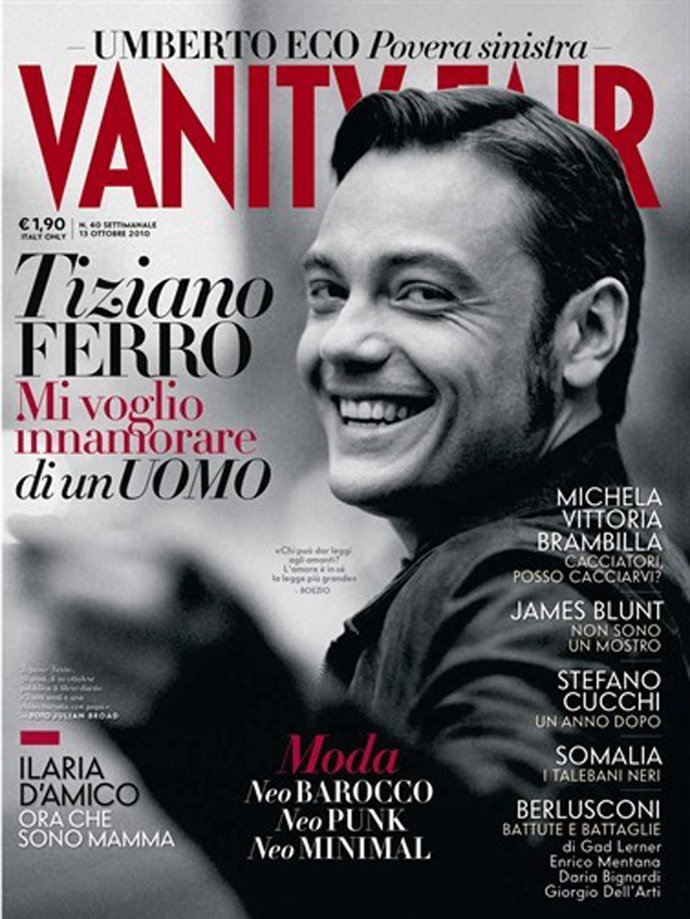 El cantante italiano Tiziano Ferro confiesa su homosexualidad en la revista 'Van