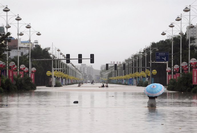 Inundaciones han en la isla china de Hainan