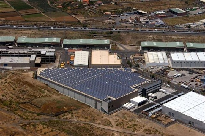 Vista aérea de la planta en Tenerife.