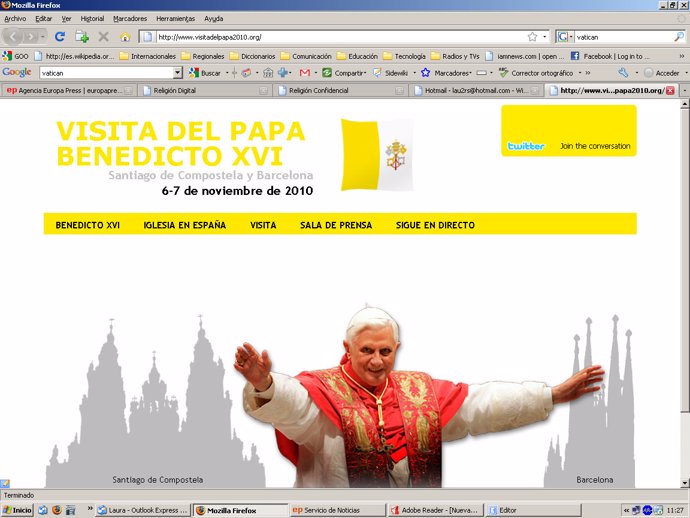 web de la visita del Papa a Santiago y Barcelona creada 