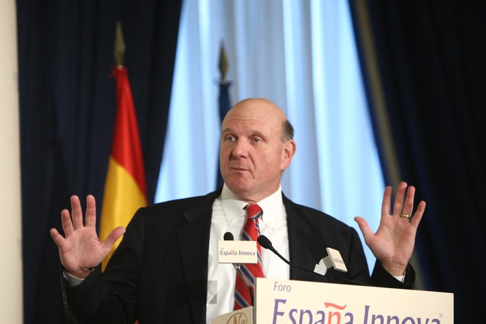 El consejero delegado de Microsoft,  Steve Ballmer, en Madrid.