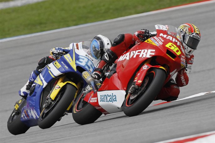 Julián Simón (Suter) apenas ha podido rodar en Sepang por la lluvia