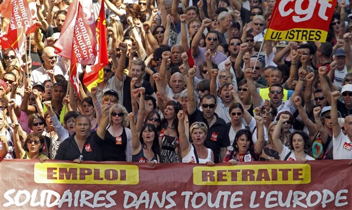 Manifestación en Francia contra la subida de la edad de jubilación