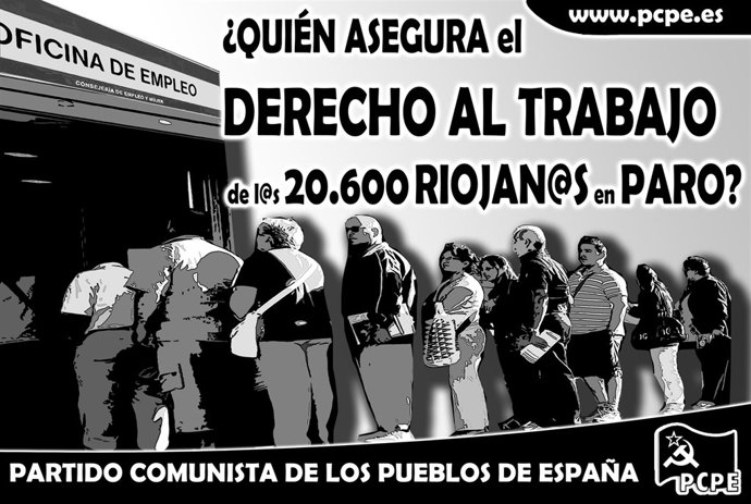 Cartel del PCPE para informar de los actos en Logroño