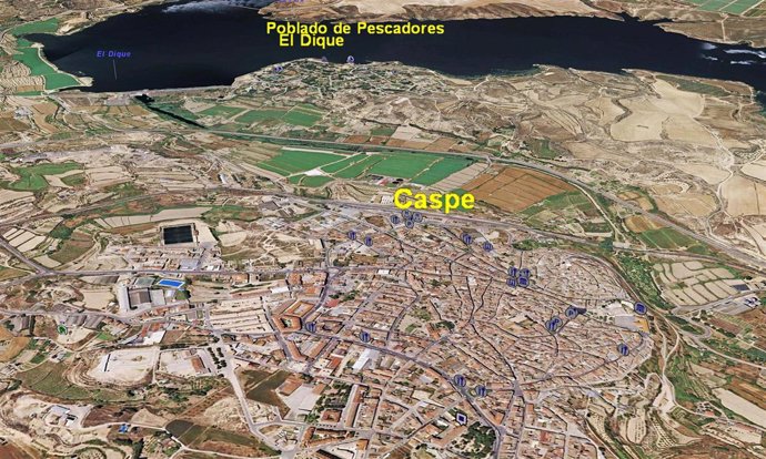 Imagen de Caspe en el mapa 3D