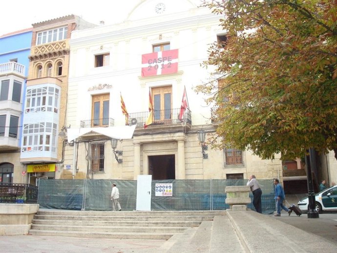 Obras en el Ayuntamiento de Caspe