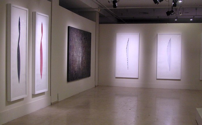 Fragmento de la exposición 'Caminos abstractos', en el Palau de la Música.