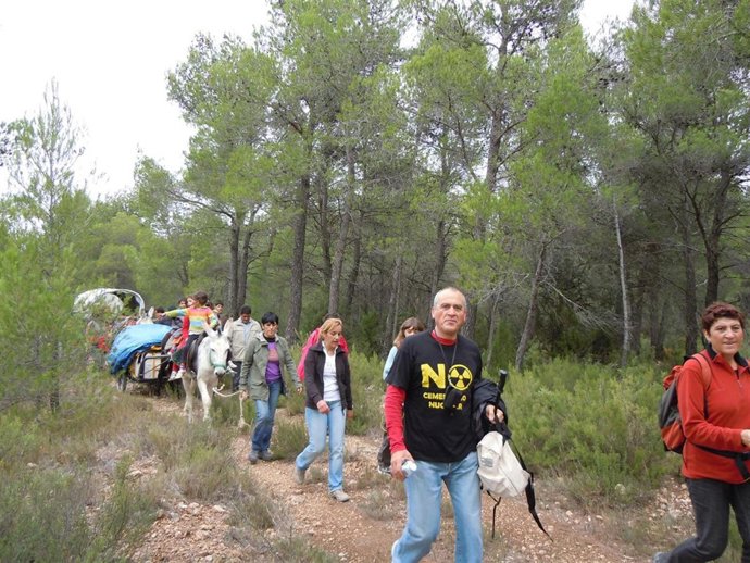 Etapa final de la marcha a pie contra el ATC de Zarra.