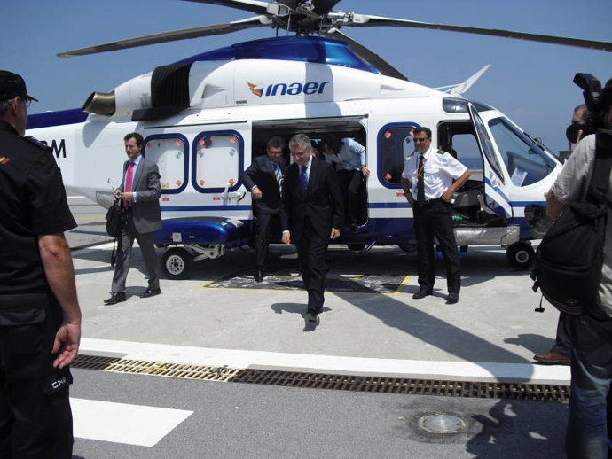 Imagen de la inauguración del helipuerto de Algeciras (Cádiz)