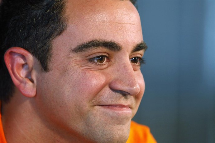 Xavi Hernández en rueda de prensa