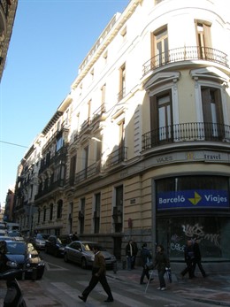 Fachada del edificio de la calle San Marcos esquina calle Barquillo