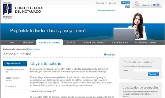 Web del Consejo General del Notariado