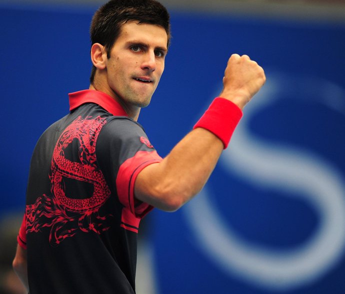 Djokovic celebra su triunfo sobre Isner