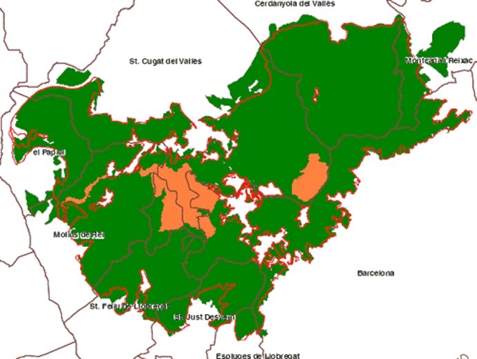 Proyecto del futuro Parque Natural de la Serra de Collserola