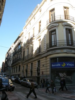 Fachada del edificio de la calle San Marcos esquina calle Barquillo