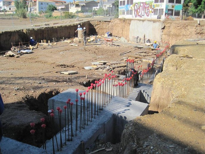 Obras en el Auditorio de Alagón