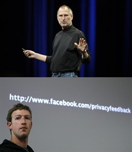 Steve Jobs y Mark Zuckerberg