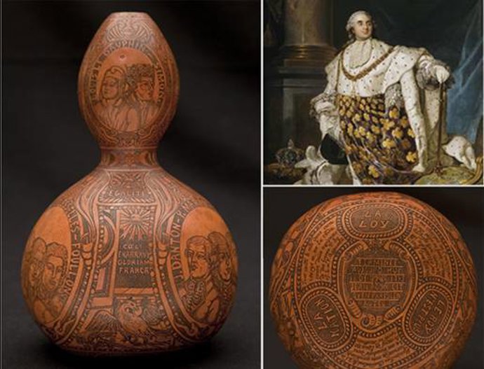 Calabaza en la que se ha encontrado sangre, supuestamente, de Luis XVI