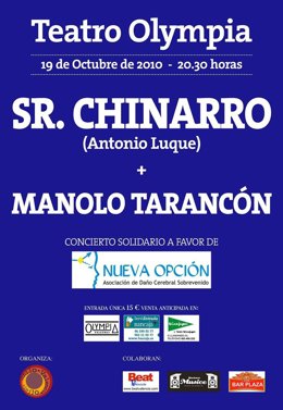 Cartel del concierto de Sr.Chinarro y Manolo Tarancón en el Olympia.