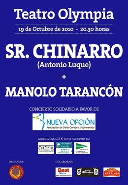Cartel del concierto de Sr.Chinarro y Manolo Tarancón en el Olympia.