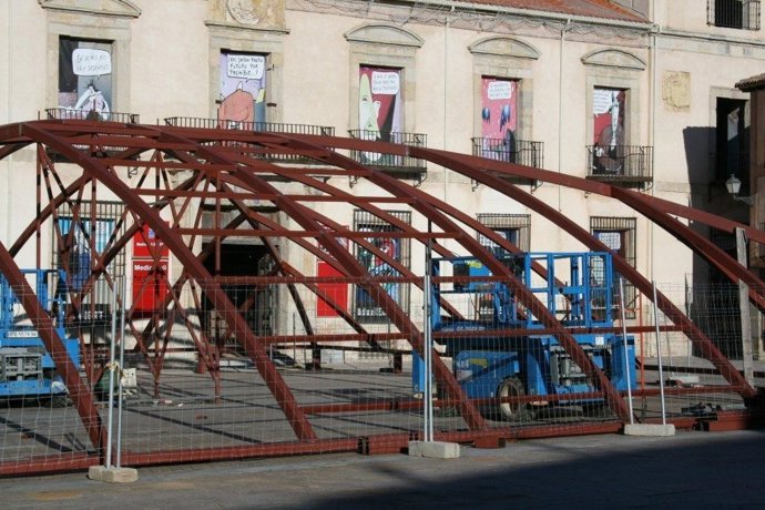 cúpula de 22 toneladas que protegerá el patio del Palacio Ducal de Medinaceli (S