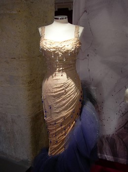 Uno de los vestidos de Monroe que se puede contemplar en la muestra
