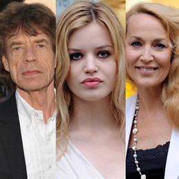 Montaje de Mick Jagger, Georgia Jagger y Jerry Hall 