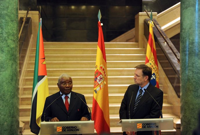 Armando Emilio Guebuza, presidente de Mozambique, y Marcelino Iglesias