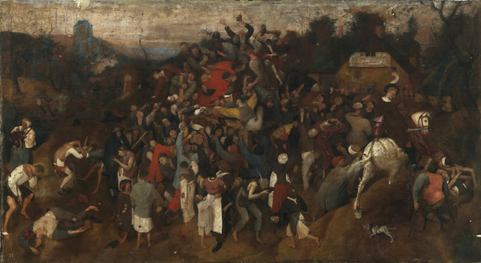 'El vino en la fiesta de San Martín' de Bruegel el viejo
