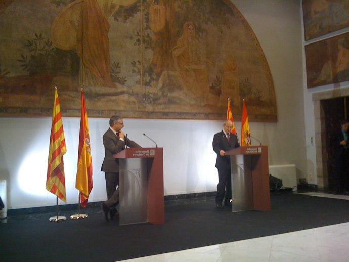 Comparecencia del ministro Blanco y el presidente Montilla