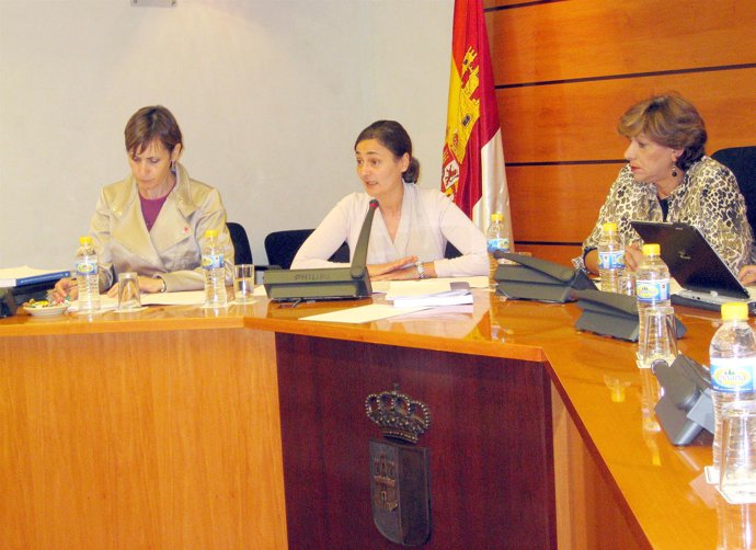 La consejera (c) durante su comparecencia en las Cortes