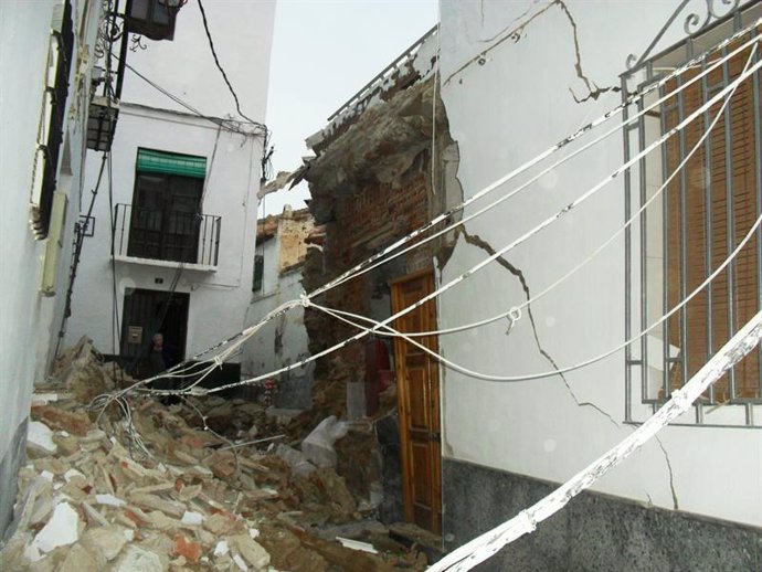 Una de las casas afectadas en Guadix (Granada)
