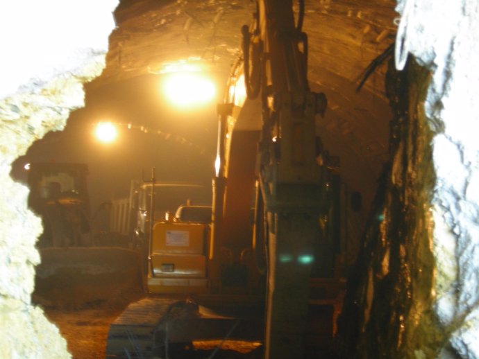 Imagen de los trabajos realizados en el túnel de Archidona