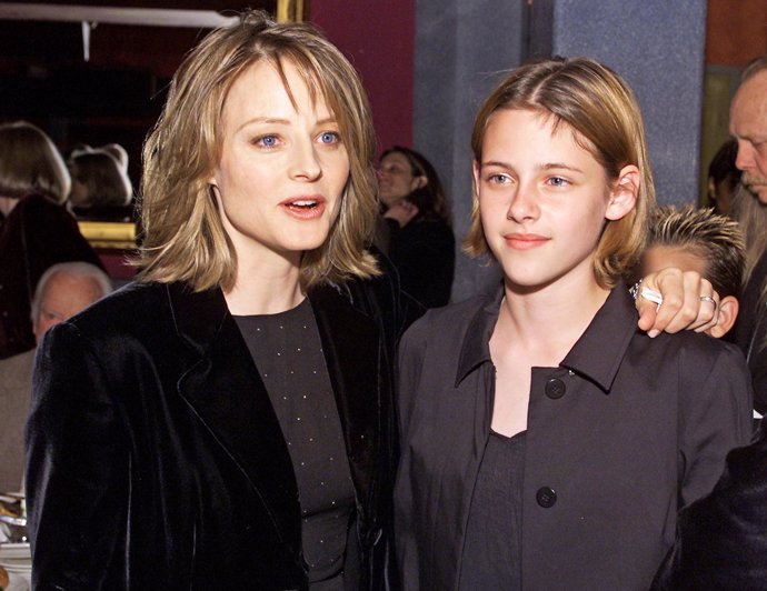 Jodie Foster y Kristen Stewart en 2002. Premiere de 'La habitación del pánico'