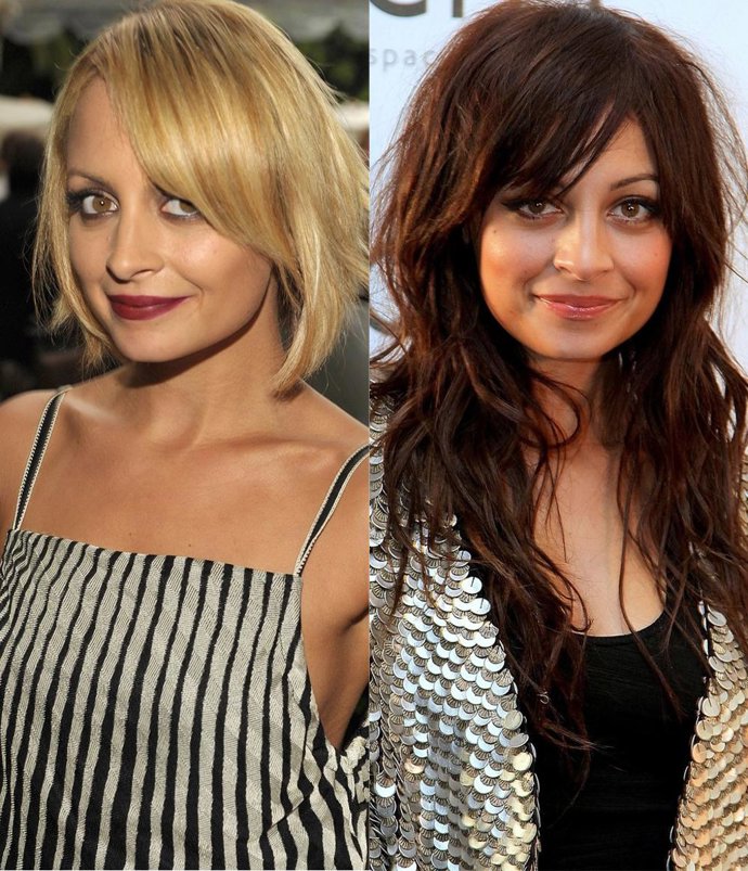 Montaje de Nicole Richie con su cambio de look 