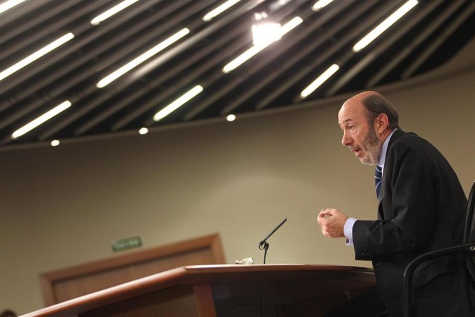 ministro del Interior, Alfredo Pérez Rubalcaba